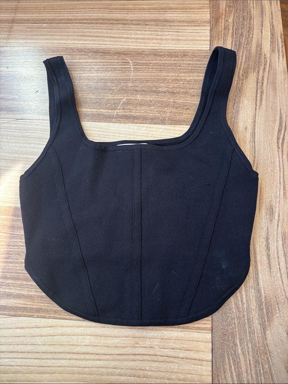 Aritzia Black Square Neck Tank Top
